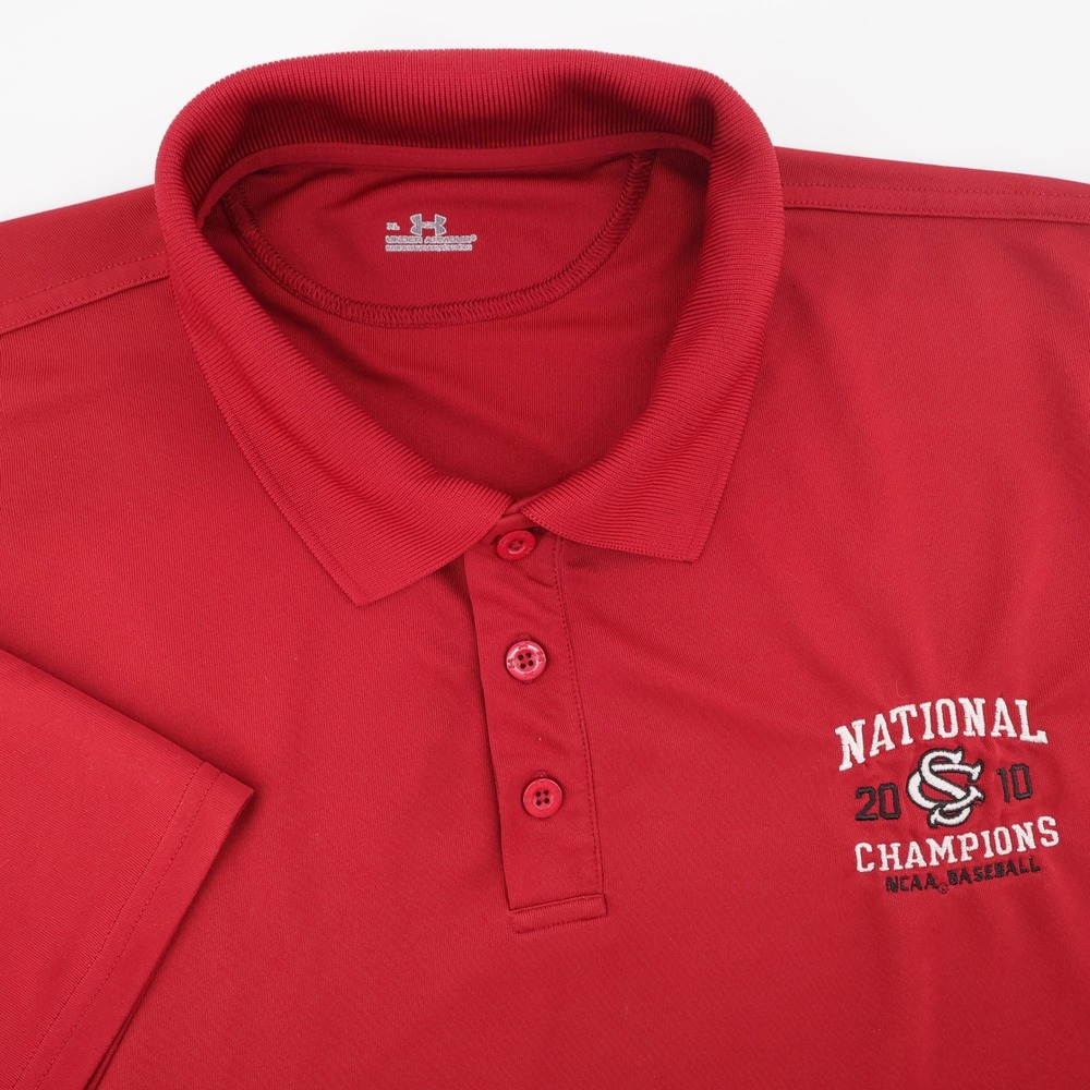 Under Armour SC Gamecocks 2010 National Champions Polo USC Short Sleeve Mens XL